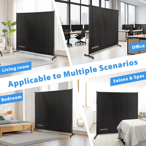 VAMFUTRE 6x6 ft screen creates instant zones in open plans.