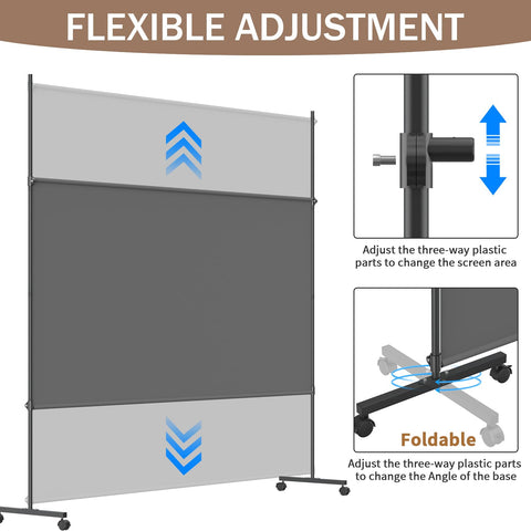 VAMFUTRE gray finish room divider 6ft wide adds modern, professional style.
