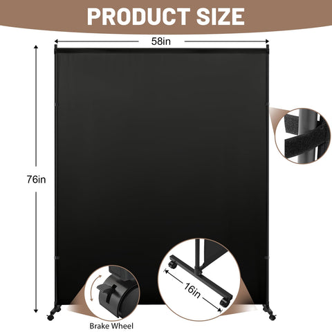 VAMFUTRE privacy screen side-view shows a sturdy frame for daily, durable use.