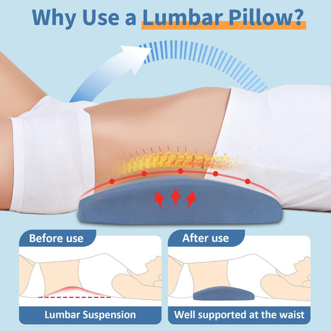 vamorry lower back support pillow for bed keeps spine aligned overnight