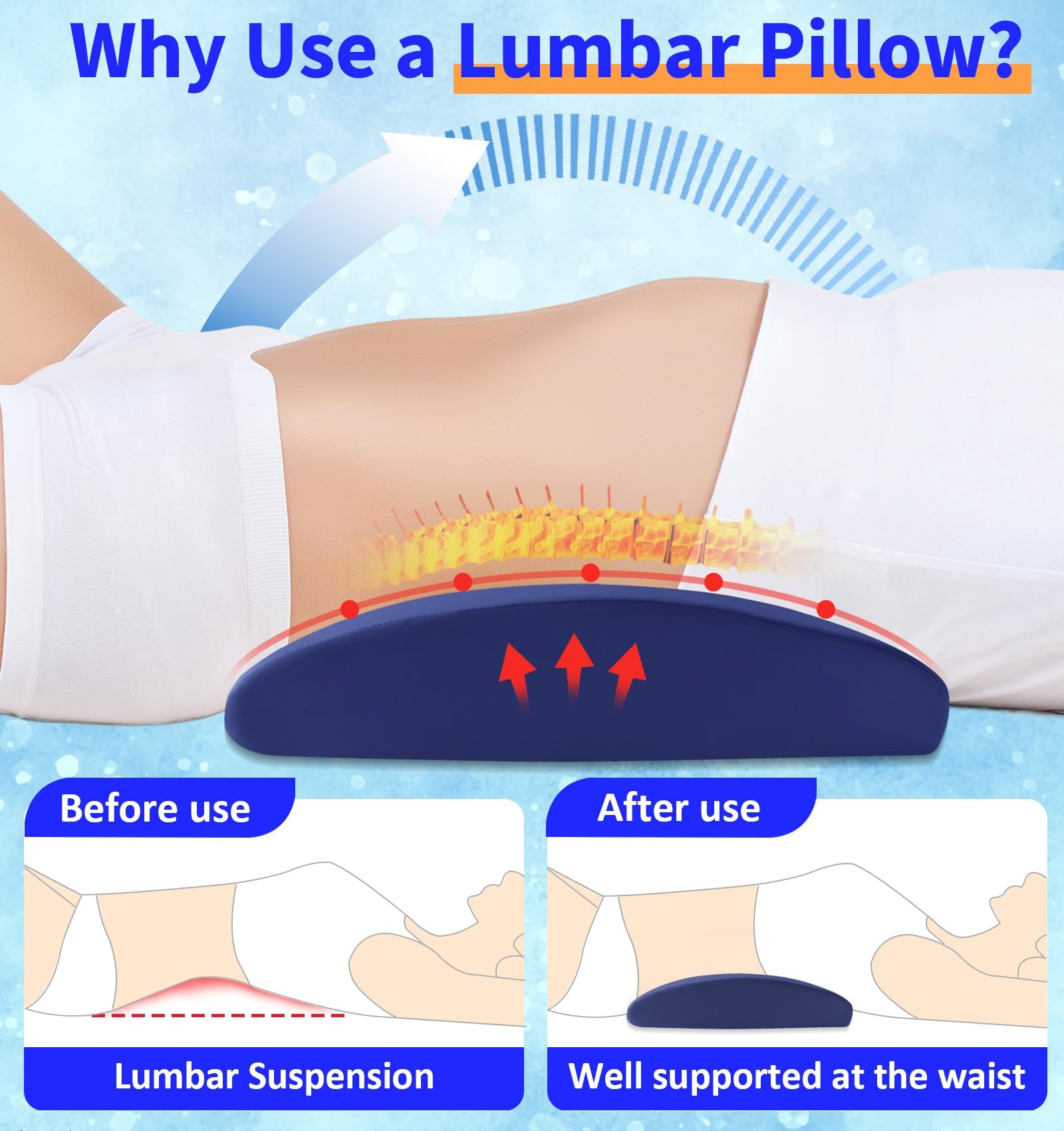Vamorry memory foam core keeps shape for lasting back support