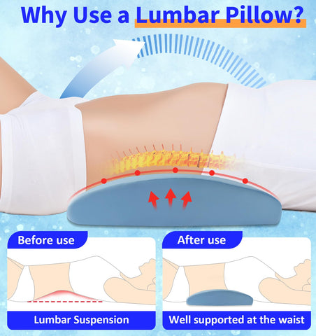vamorry lumbar support pillow ergonomic design supports proper spine alignment.