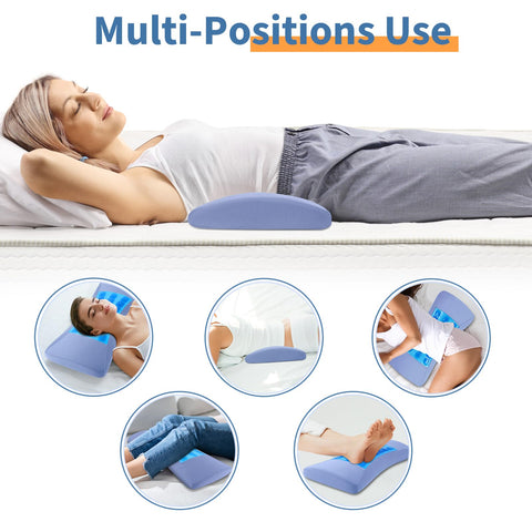 vamorry Lumbar Support Pillow demonstrates side-sleep alignment for comfort.