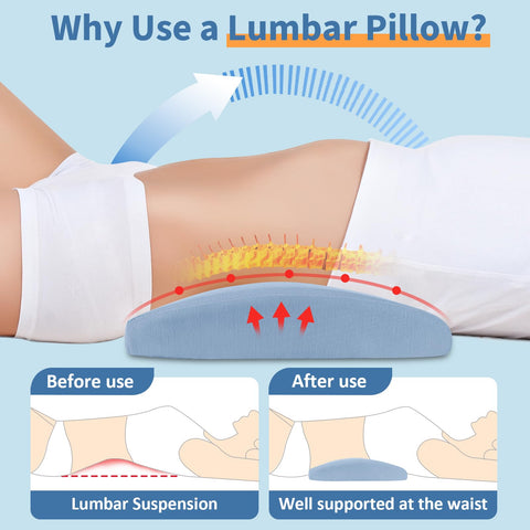 vamorry memory foam waist pillow close-up showing contouring for lumbar comfort