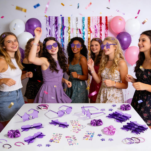Vanblue disco glasses highlight outfits at celebrations and photo booths.