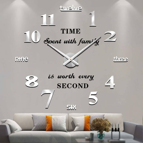 VANGOLD large wall clock with black dial boosts modern living room style
