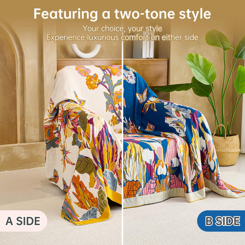 Vanjoroy Boho Throw Blanket spread on a bed adds cozy decor