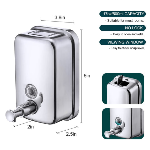 VANNSOO 500ml and 1000ml capacity options fit different spaces.