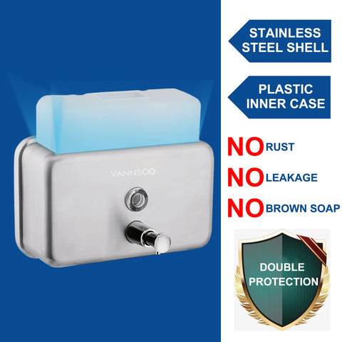 VANNSOO wall-mount dispenser side view highlighting compact profile.