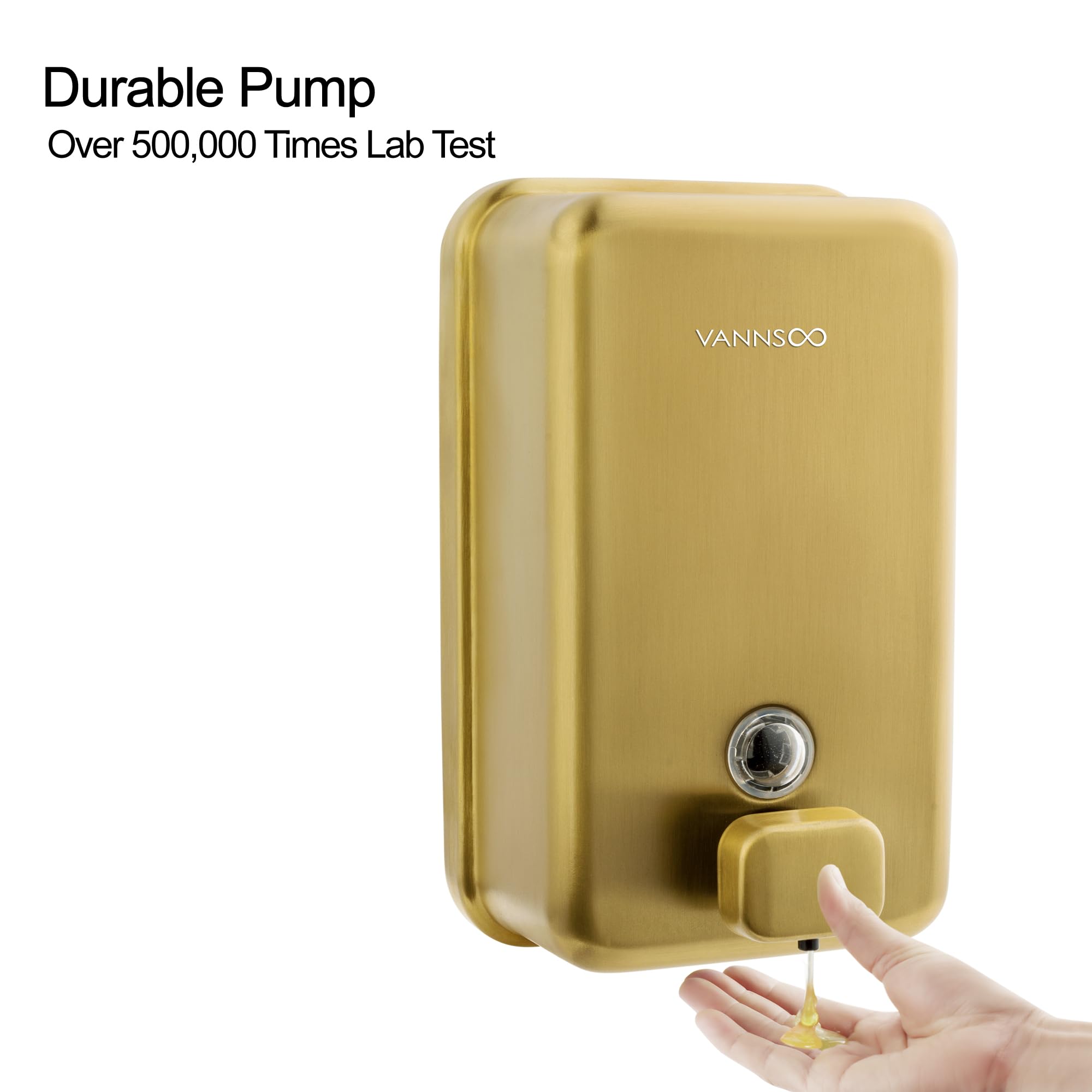 VANNSOO dispenser mounted above sink, convenient handwashing access.