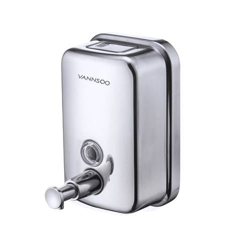VANNSOO wall-mounted stainless steel dispenser with durable, leak-free performance.