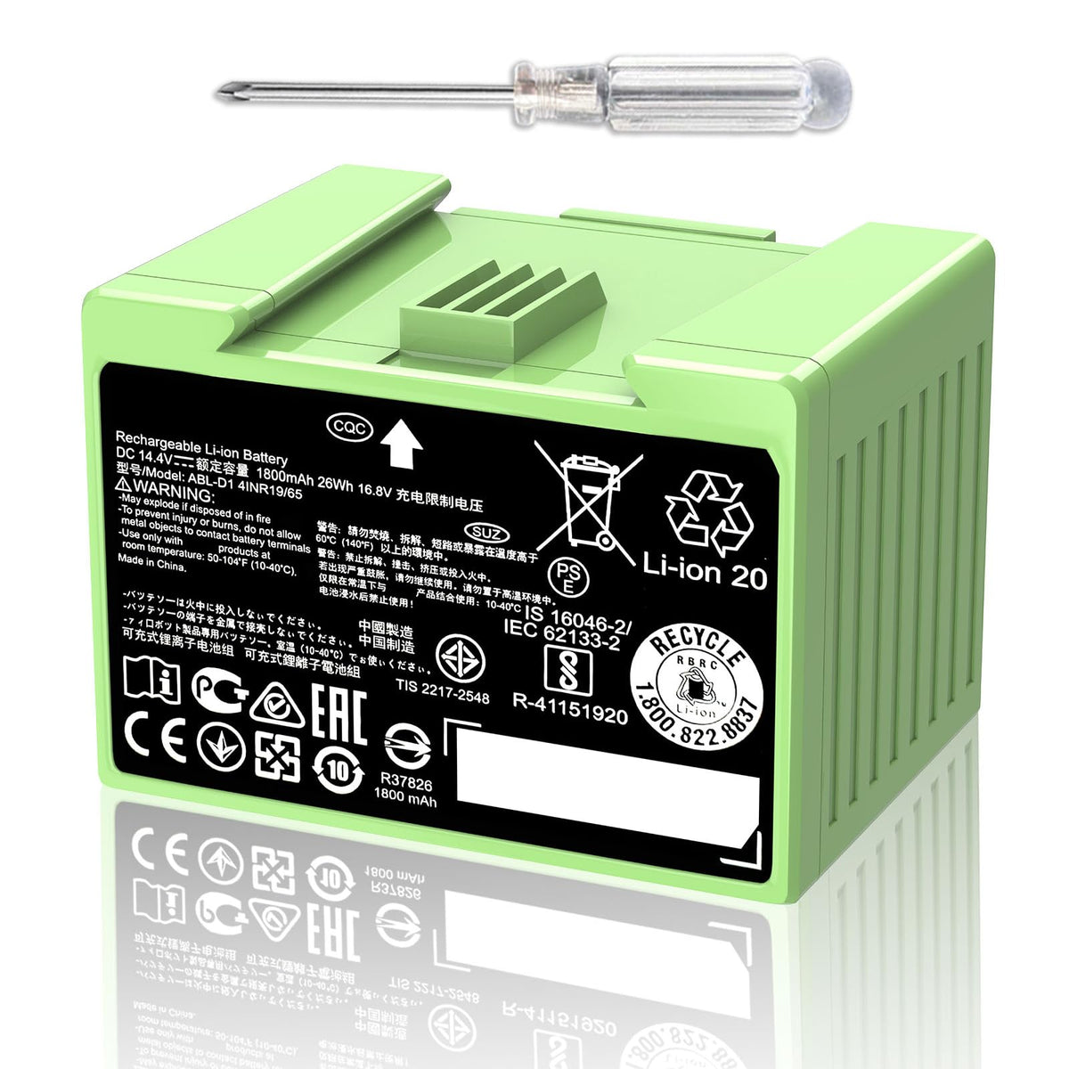 VANPIR ABL-D1 replacement battery for Roomba restores run time.