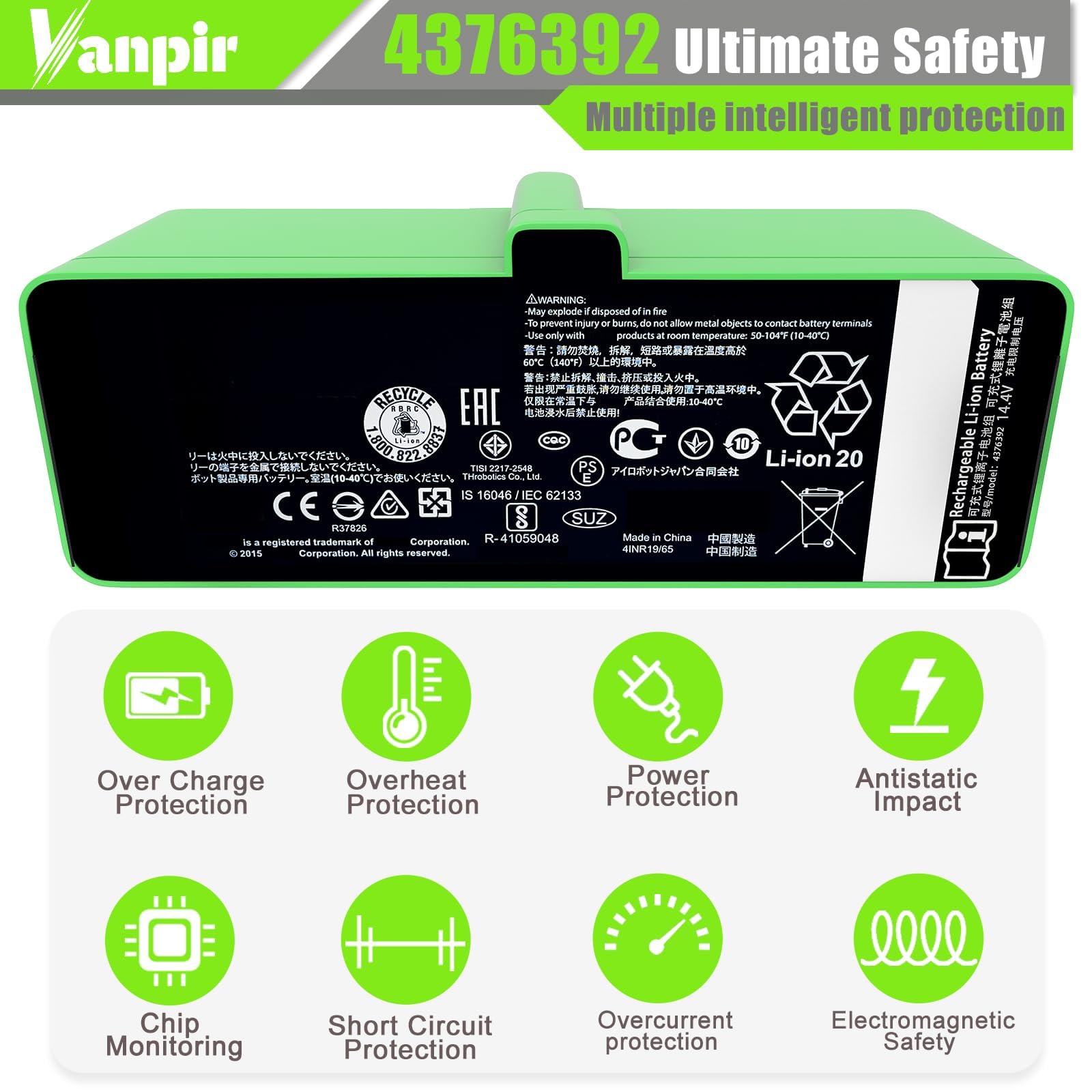 Vanpir Roomba 600 battery delivers reliable power.