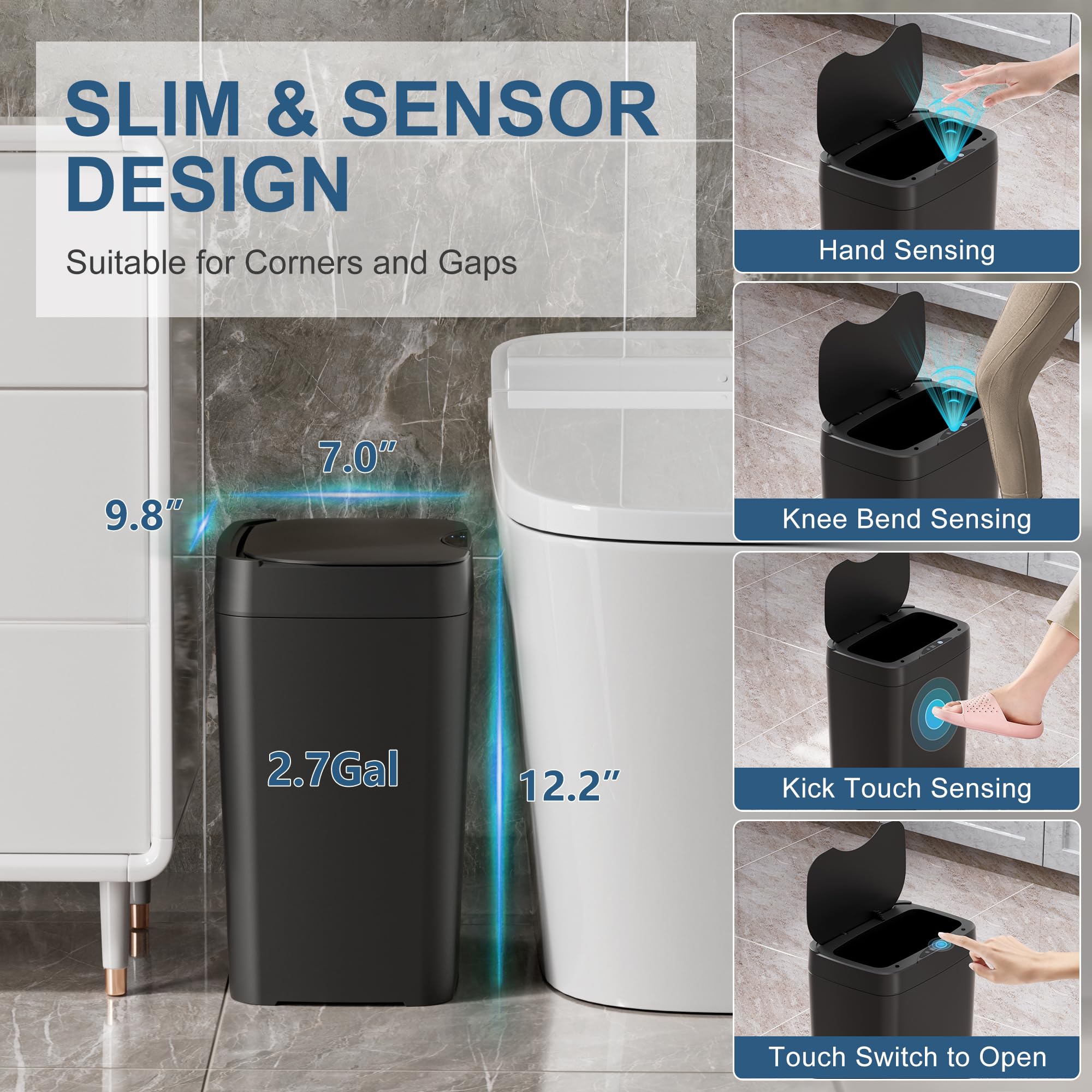 Vanpopubs automatic touchless trash can sensor opens hands-free