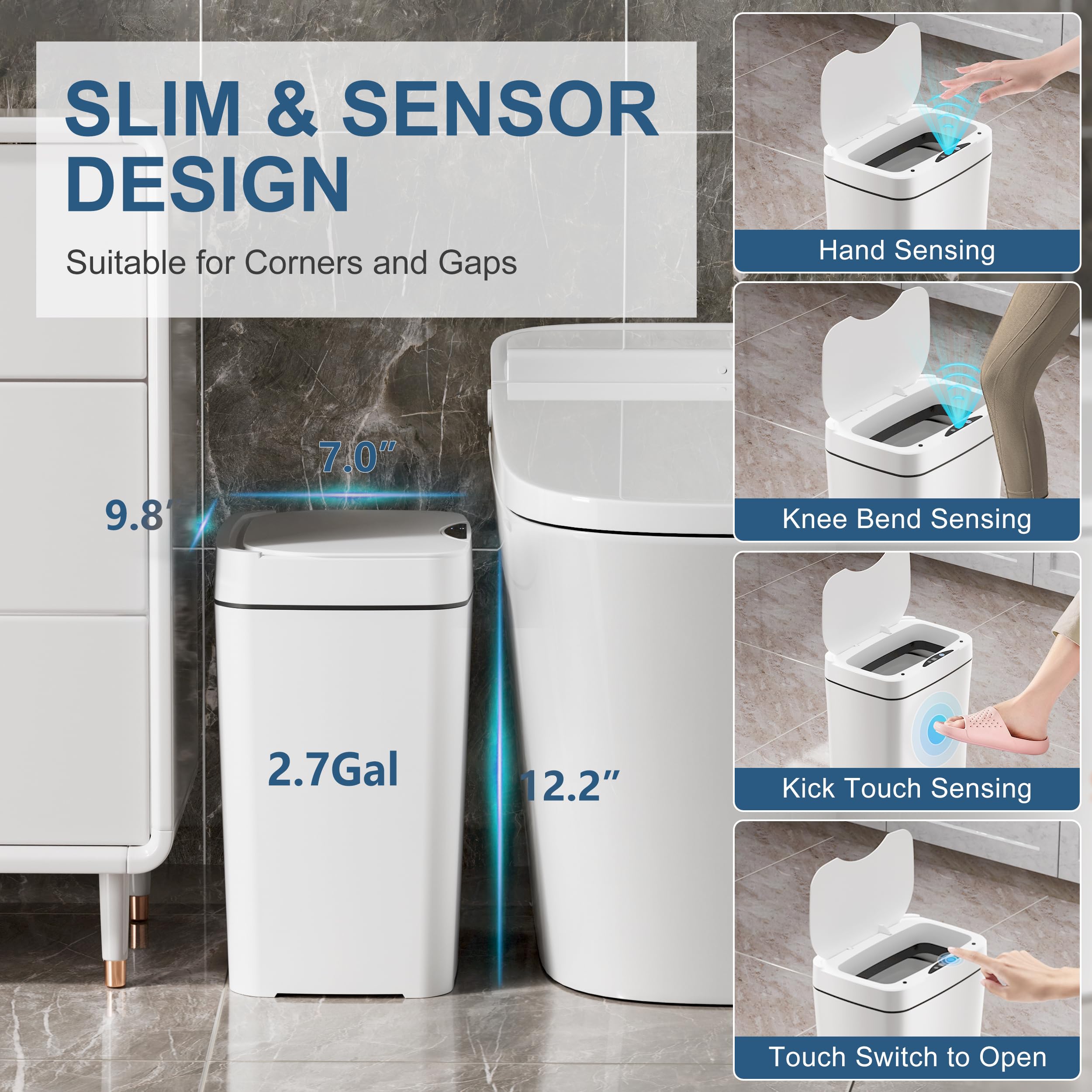 Vanpopubs IPX5 waterproof can withstand bathroom splashes and easy cleaning.