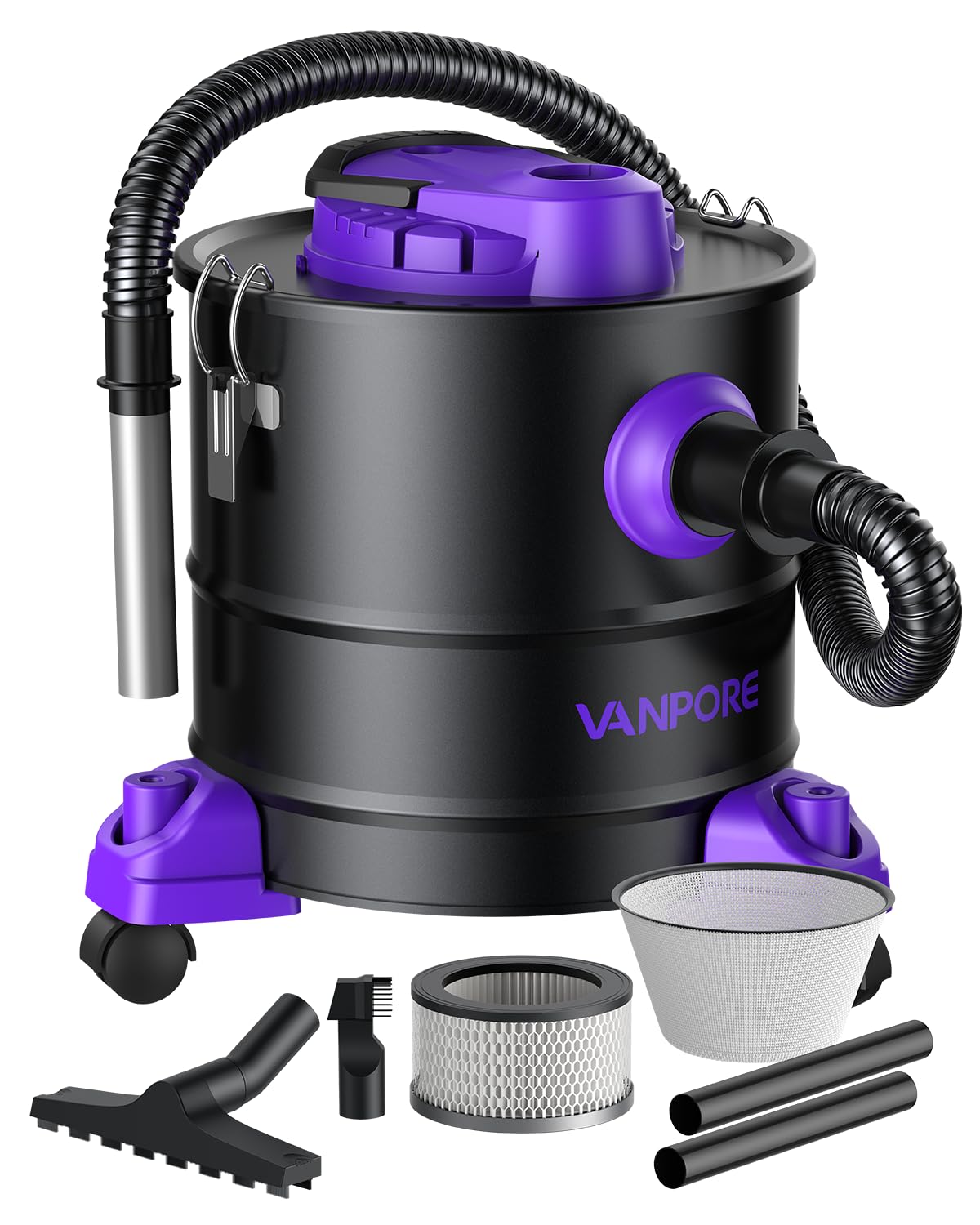 VANPORE Ash Vacuum BJ131 for pellet stoves removes warm and cool ash efficiently.