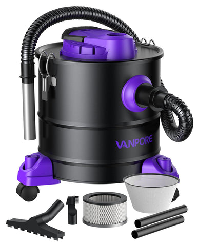 VANPORE Ash Vacuum BJ131 for pellet stoves removes warm and cool ash efficiently.