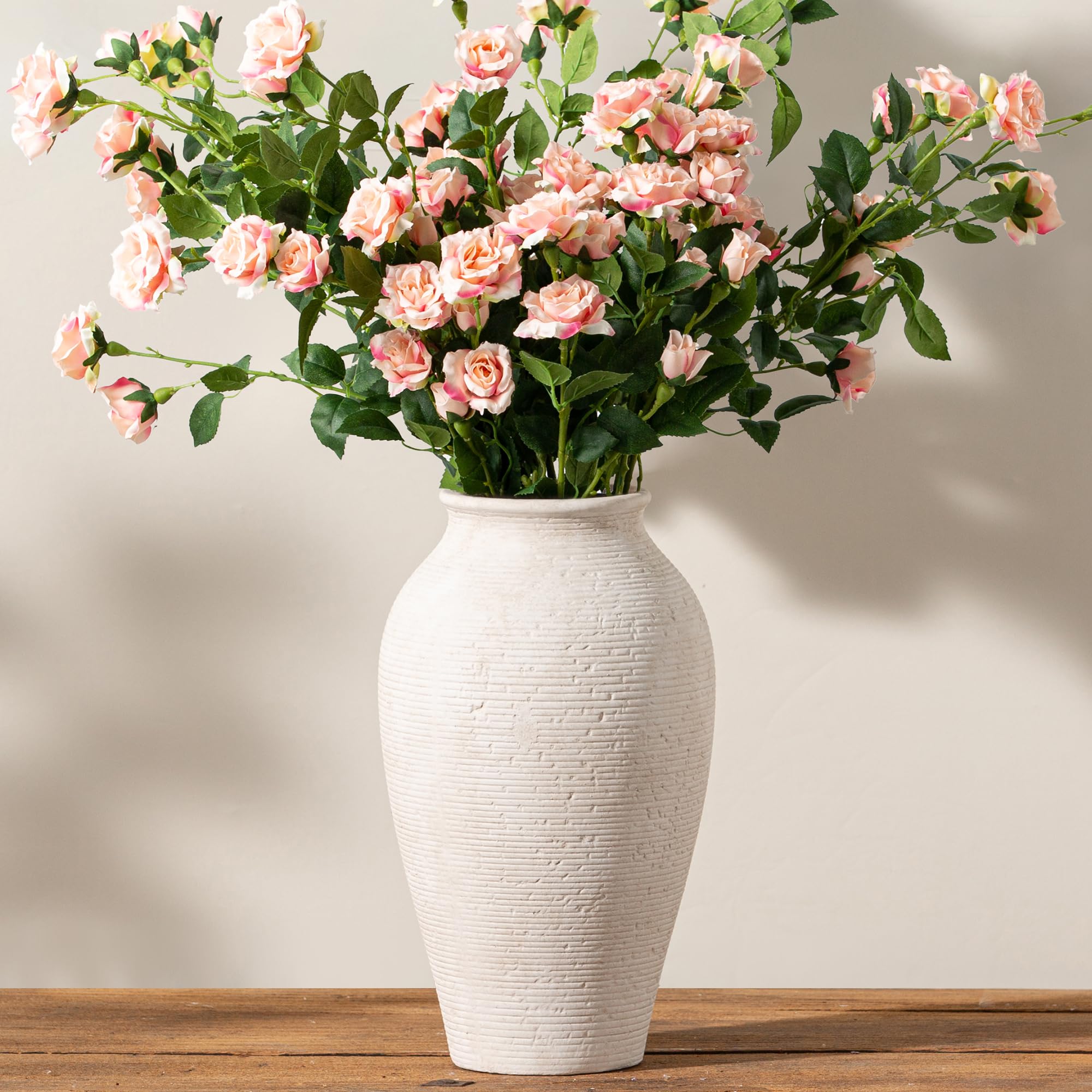 Vanselia ceramic vase 11-inch rustic, ideal as a living room centerpiece