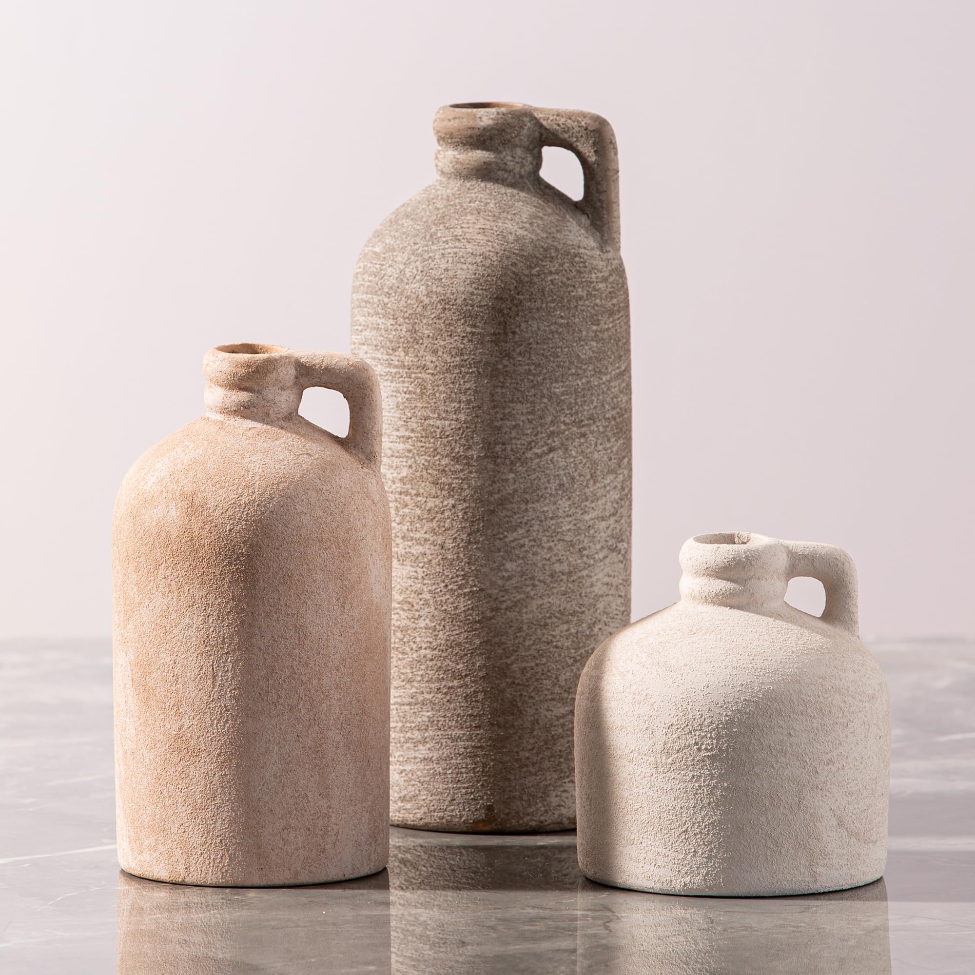 Vanselia ceramic vase large set displays blooms with modern farmhouse style.