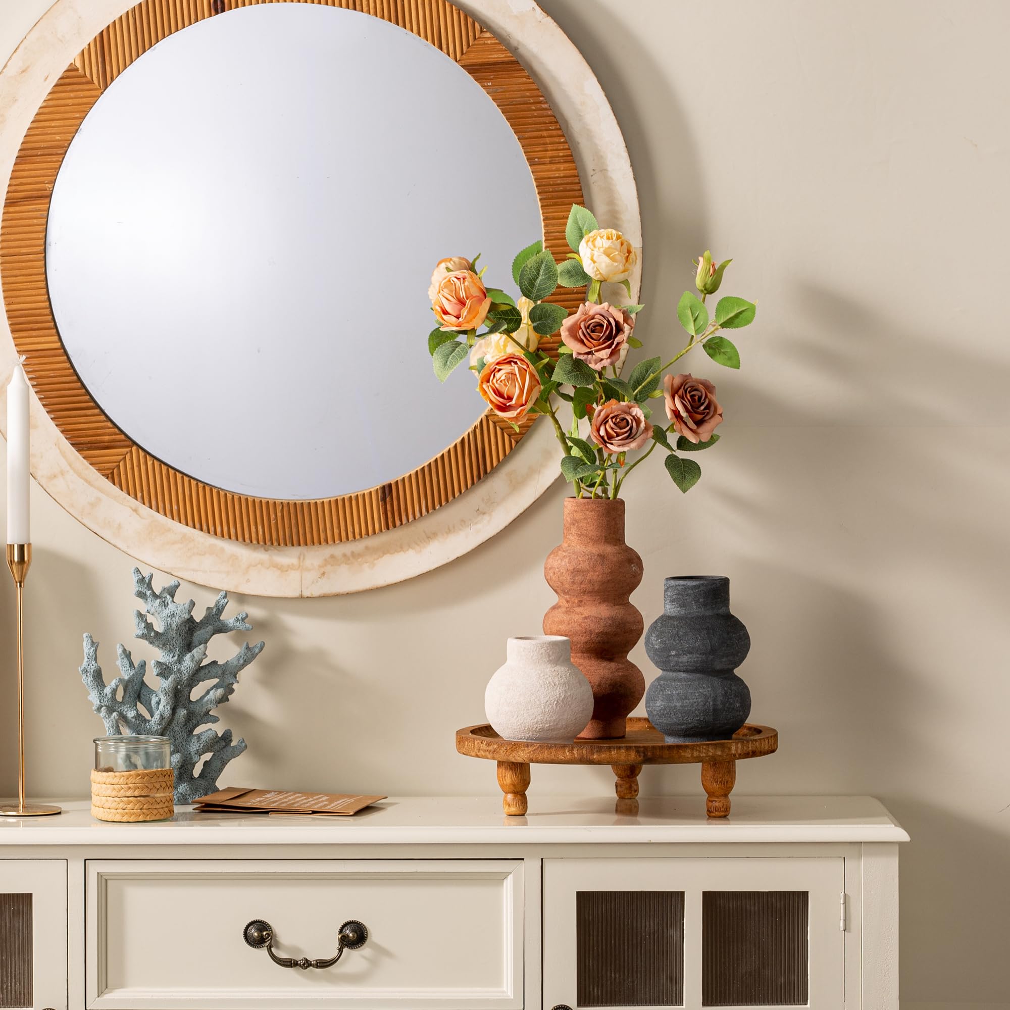 Vanselia vase set suitable for real or faux blooms in office or bedroom.