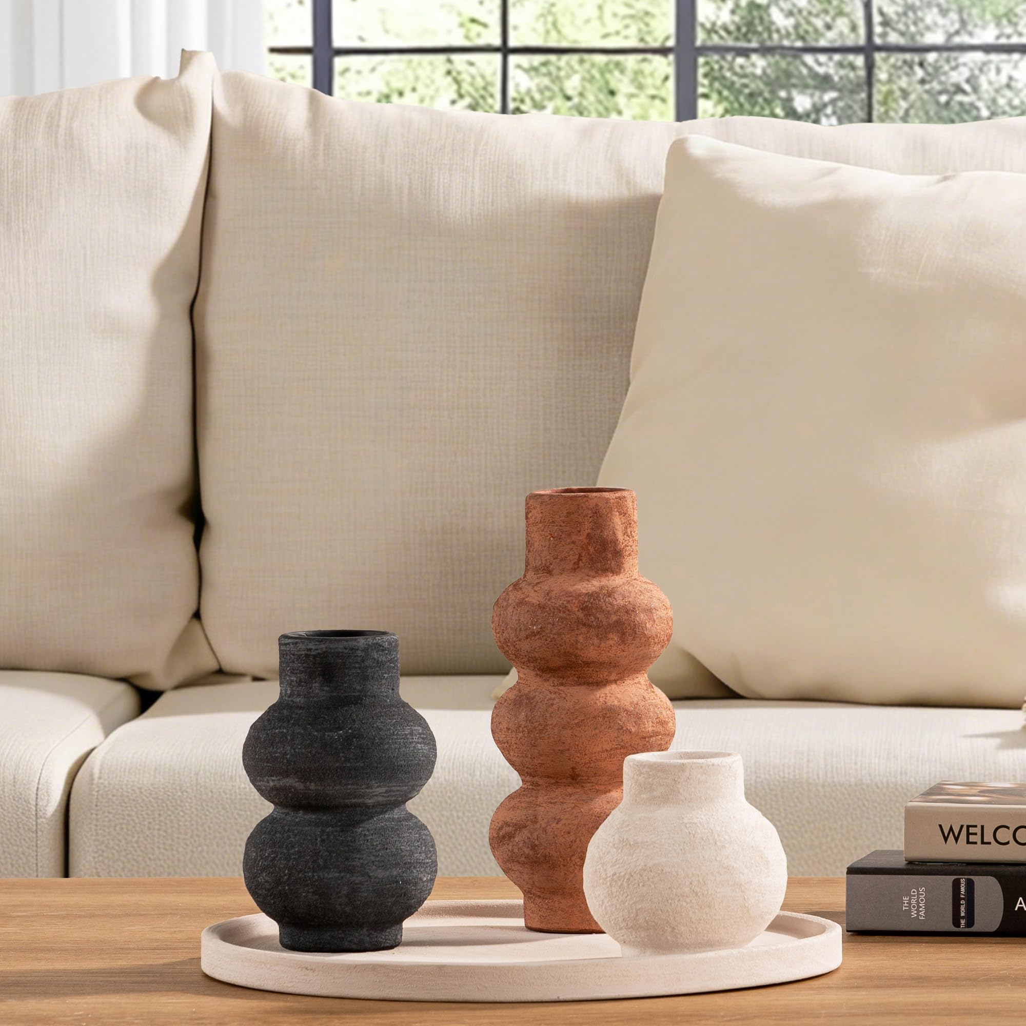 Vanselia medium vase close-up highlighting warm glaze and stability.