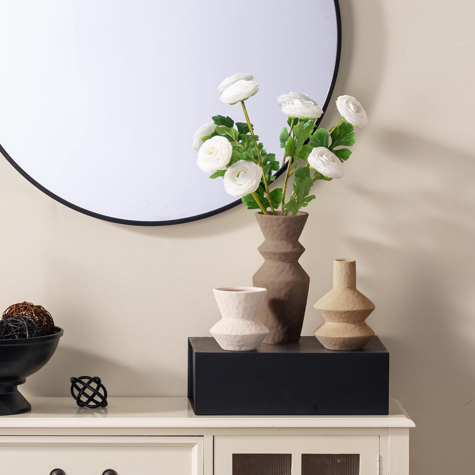 Vanselia ceramic vase set small, perfect for desk or windowsill accents