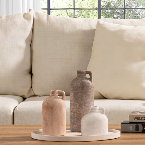 Vanselia ceramic vase small set suits desk or nightstand with decorative charm.