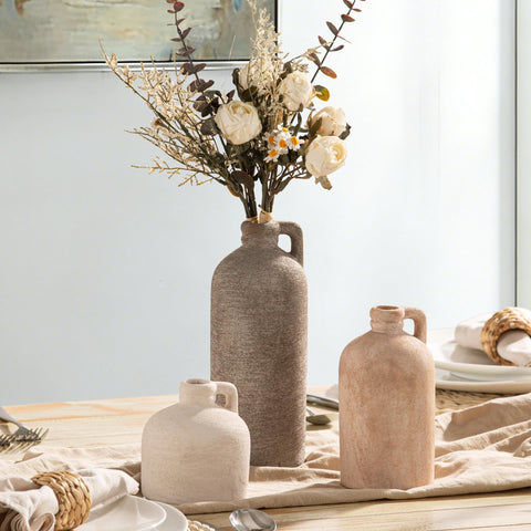 Vanselia ceramic vase waterproof interior ready for fresh flowers.