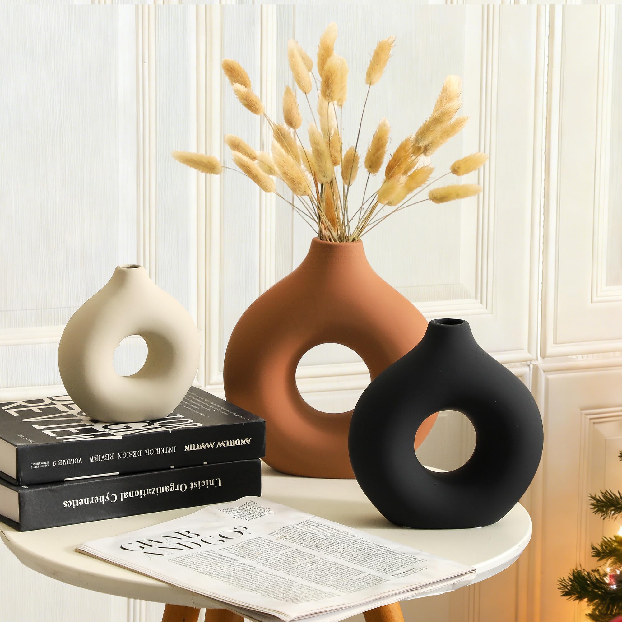 Vanselia donut vase small brightening desk space