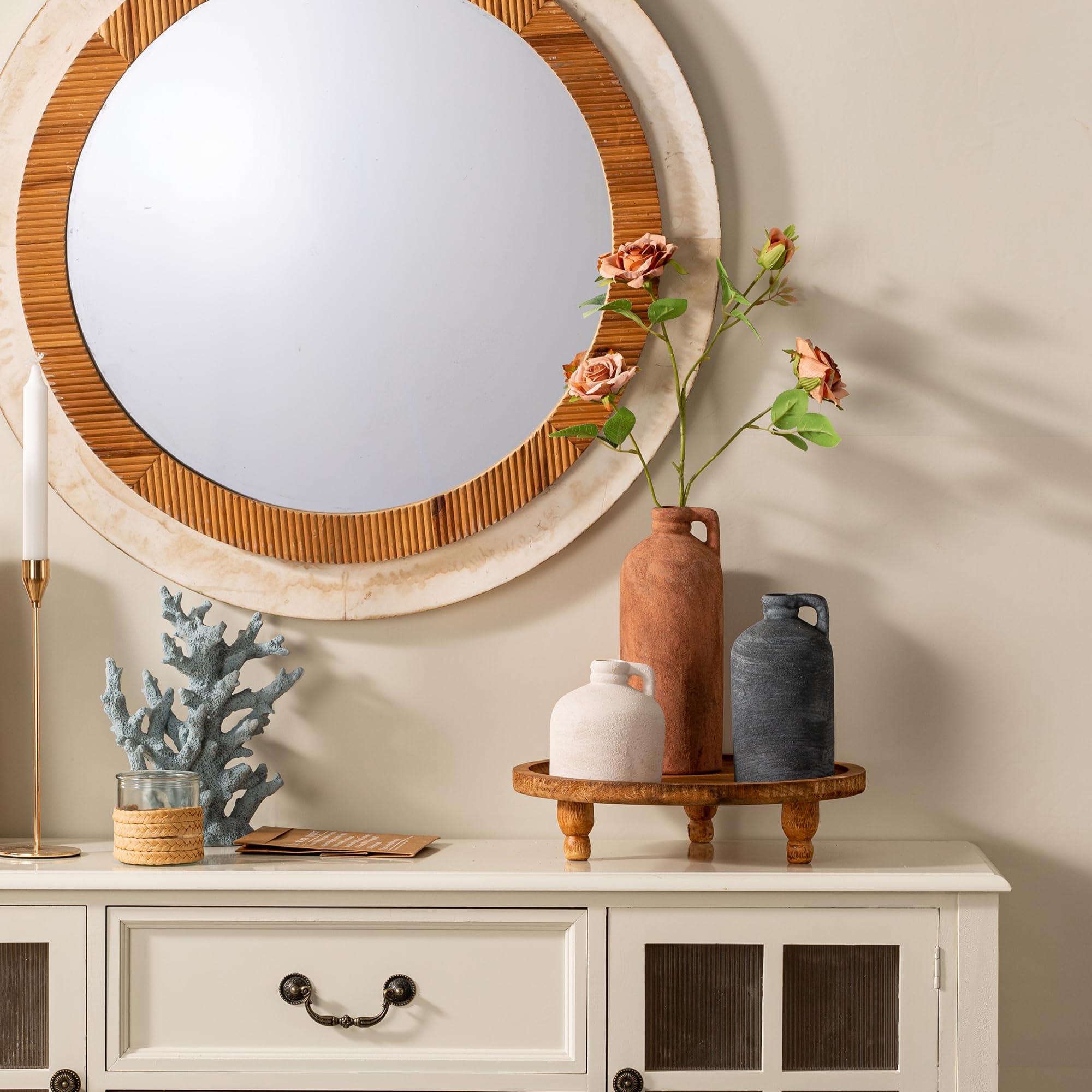 Vanselia table-centerpiece collection creates cohesive decor for shelves or dining.