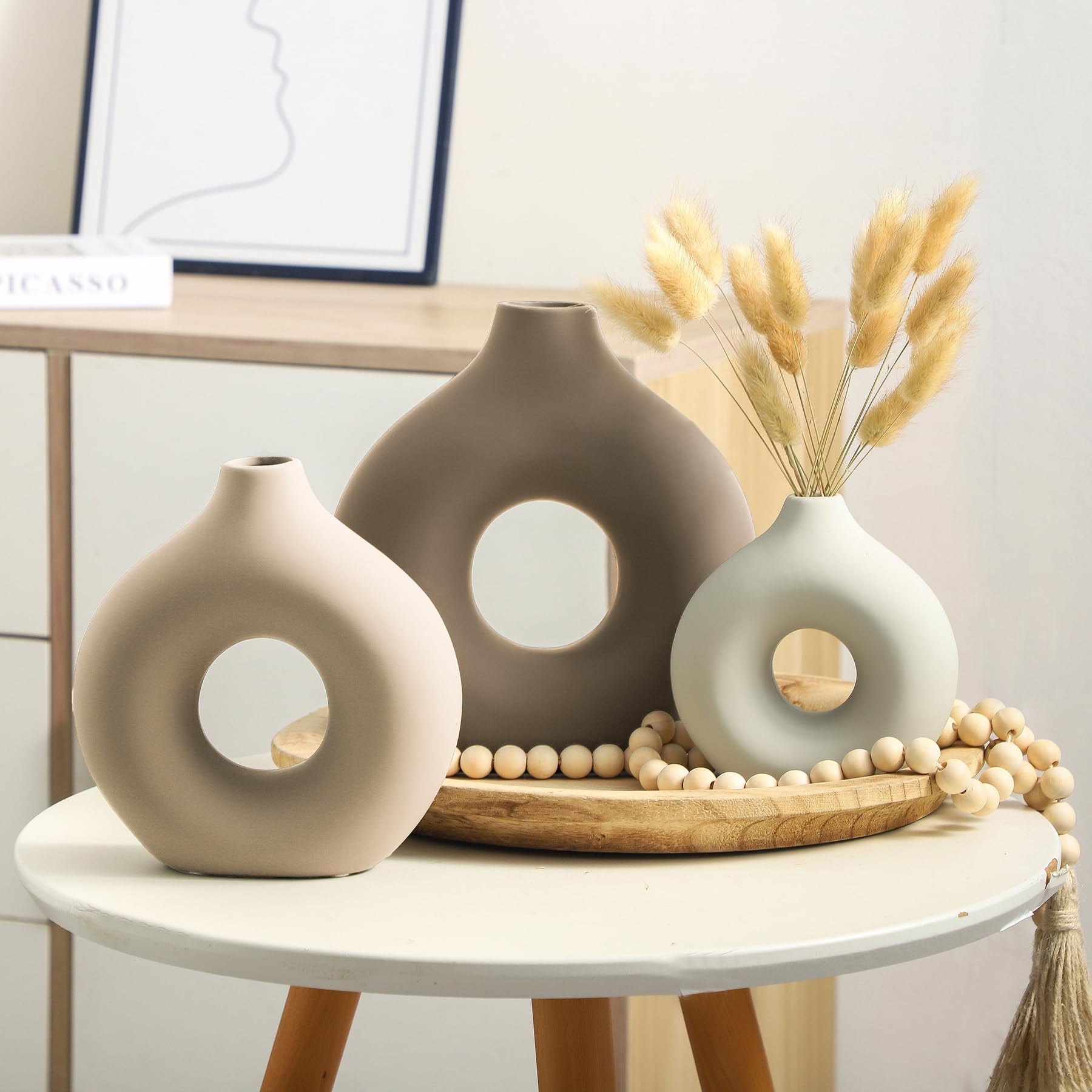 Vanselia donut vase on table decor versatile for living room centerpieces