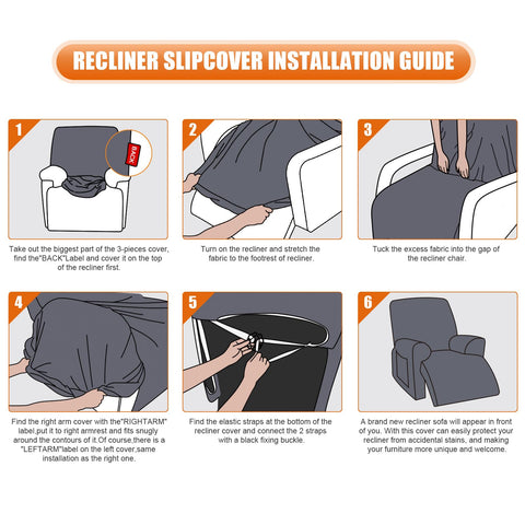 VANSOFY easy-install recliner cover guides setup in minutes.