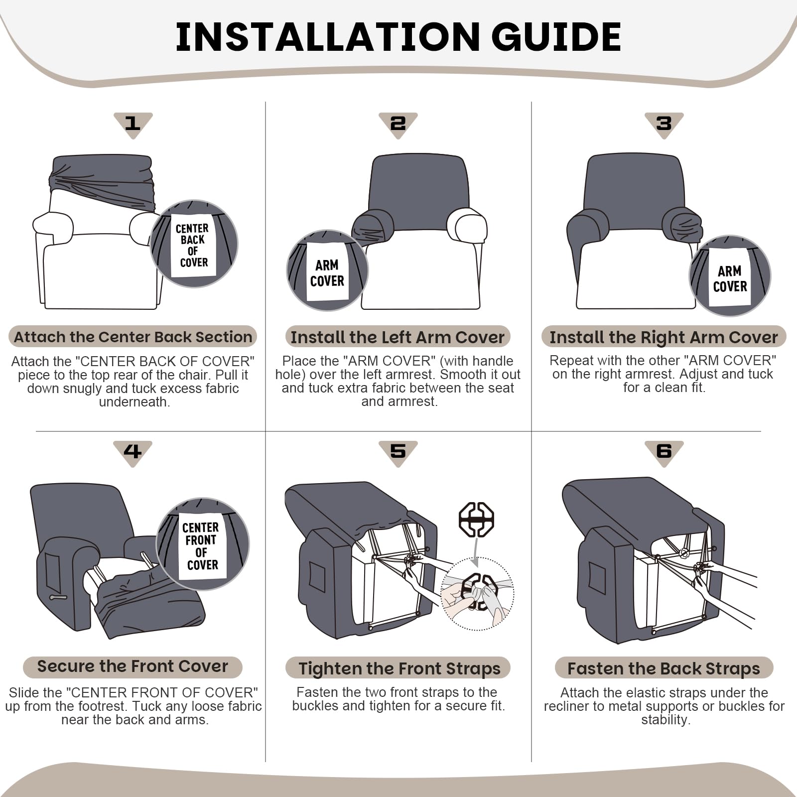 Machine washable VANSOFY recliner cover for easy cleaning.