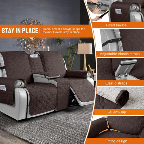 VANSOFY anti-slip back keeps the cover in place on leather or fabric furniture.