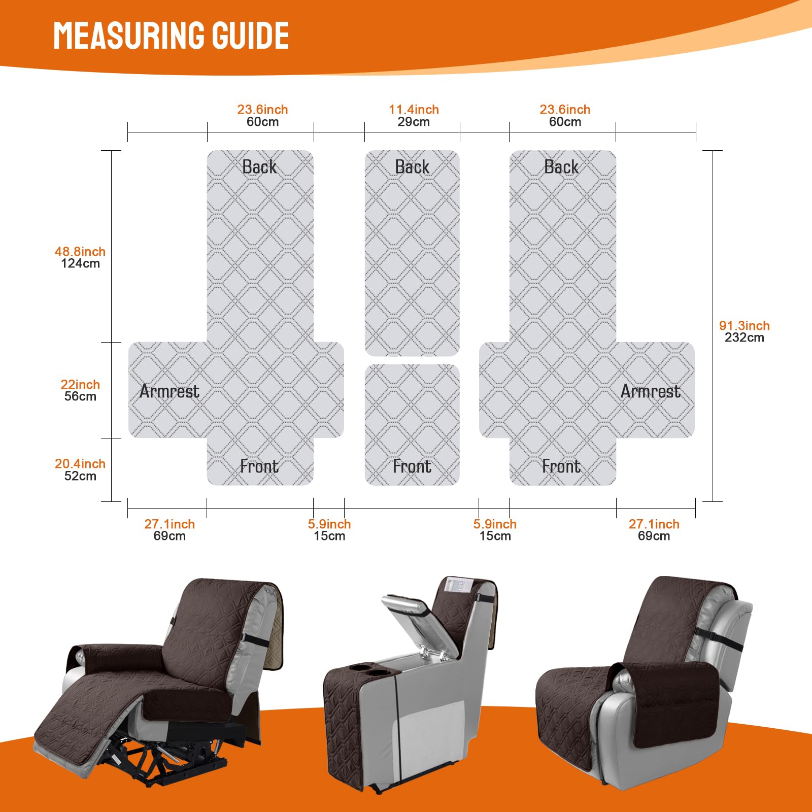 VANSOFY waterproof layer guards against spills and pet accidents on the recliner.