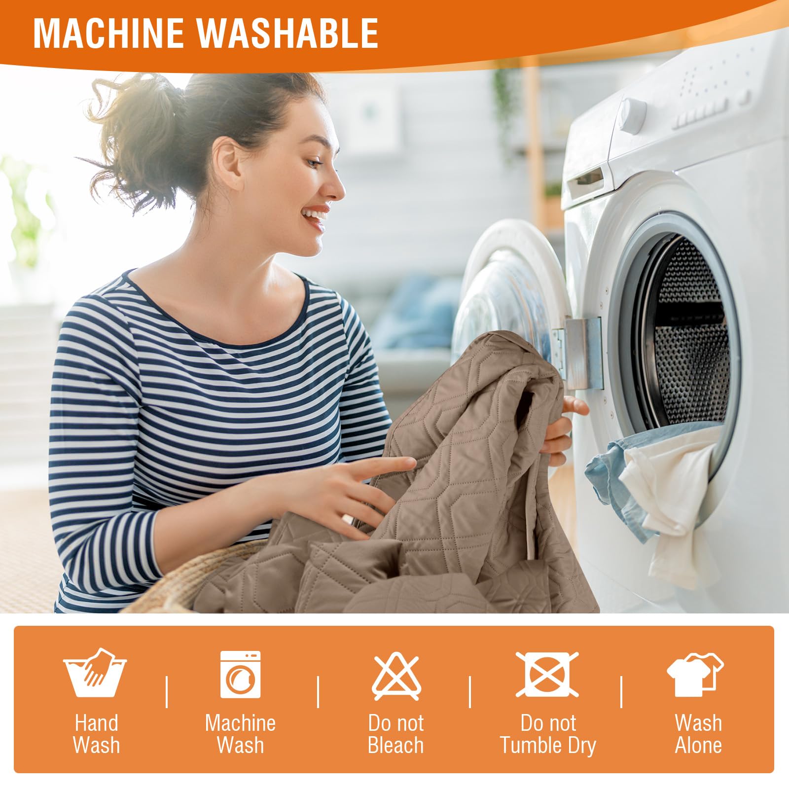 VANSOFY recliner cover is machine washable for easy cleanup.