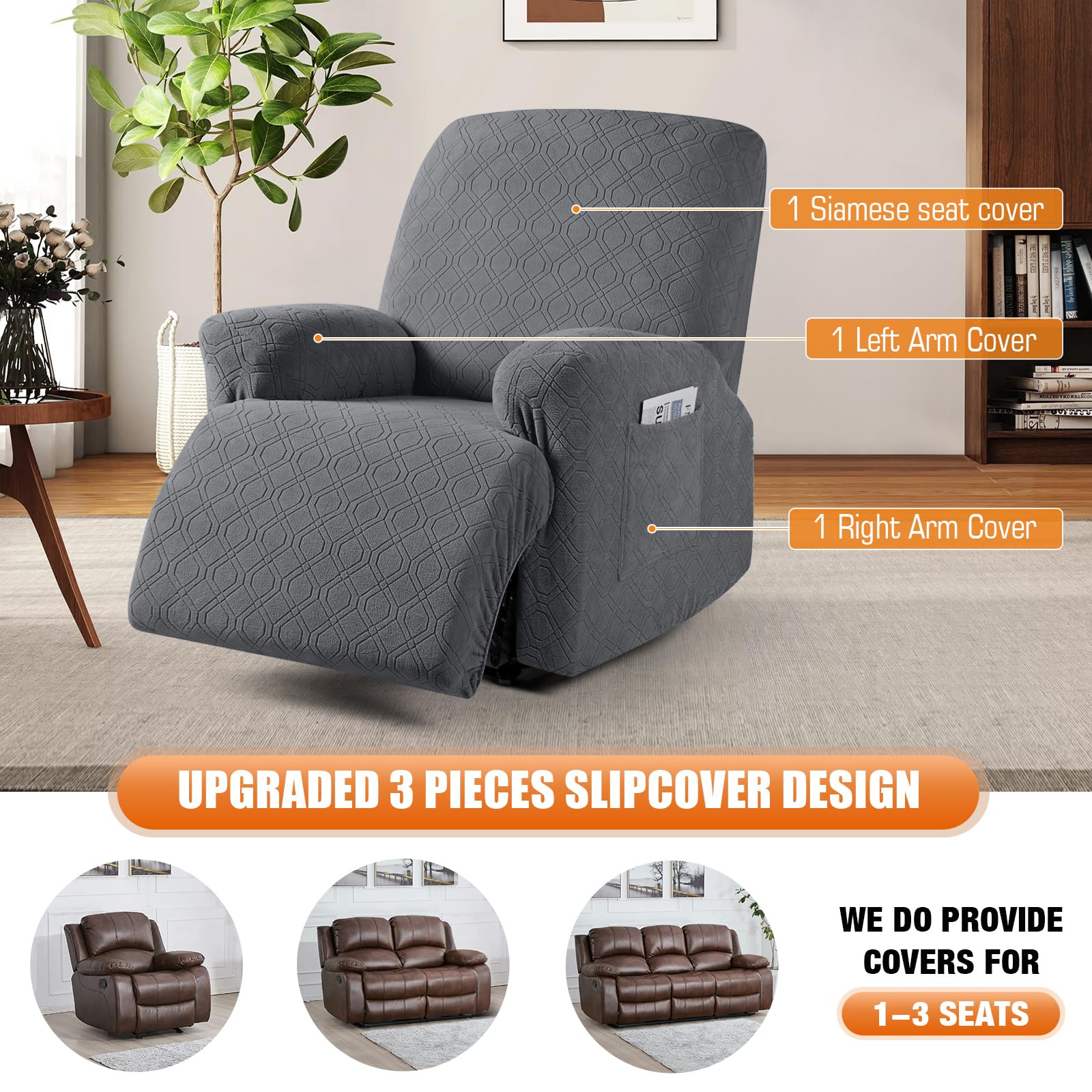 VANSOFY pet-friendly slipcover protects furniture from hair and accidents.