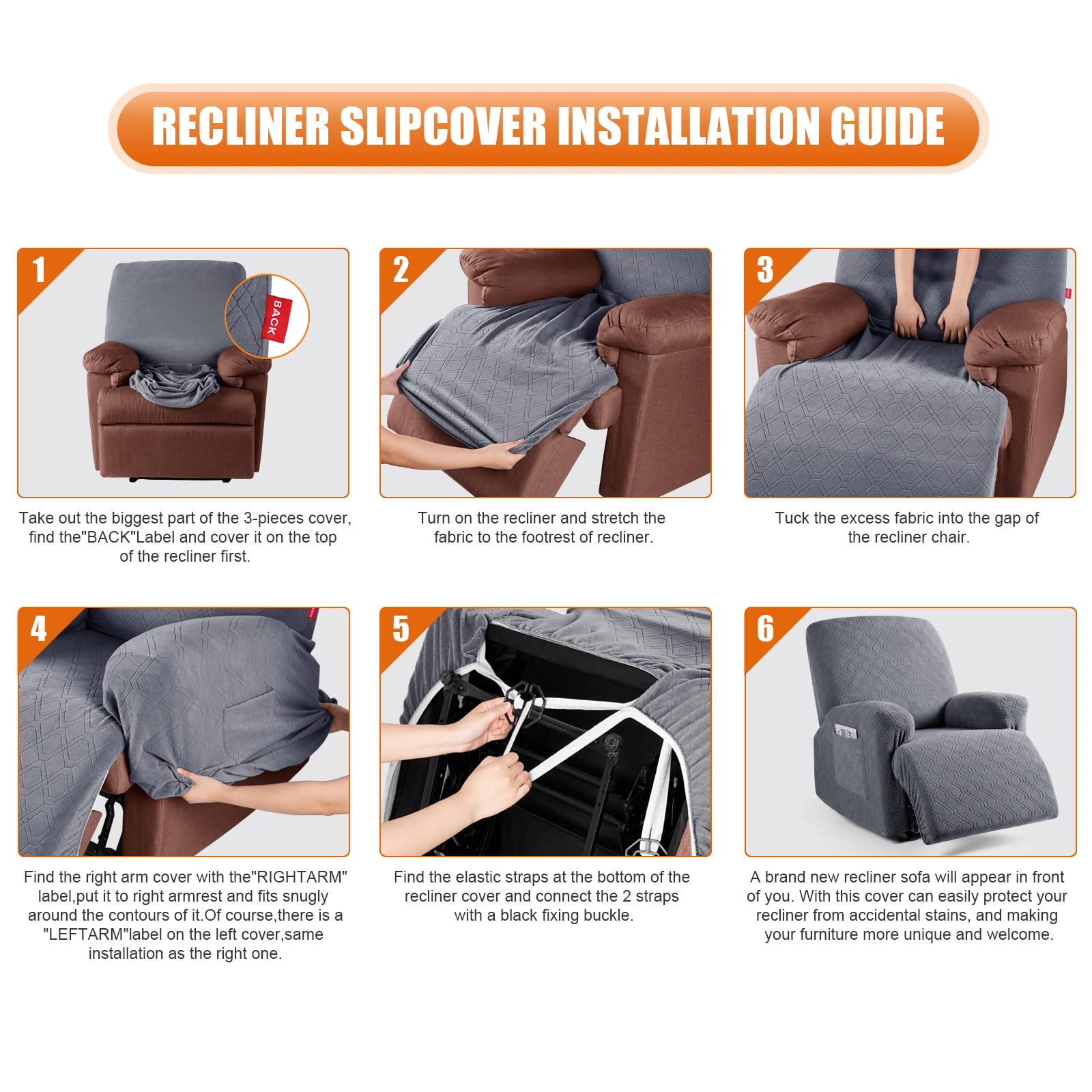 VANSOFY recliner chair protector guards against spills while staying stylish.