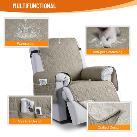 VANSOFY recliner cover fits snugly into chair seams for a tidy look.