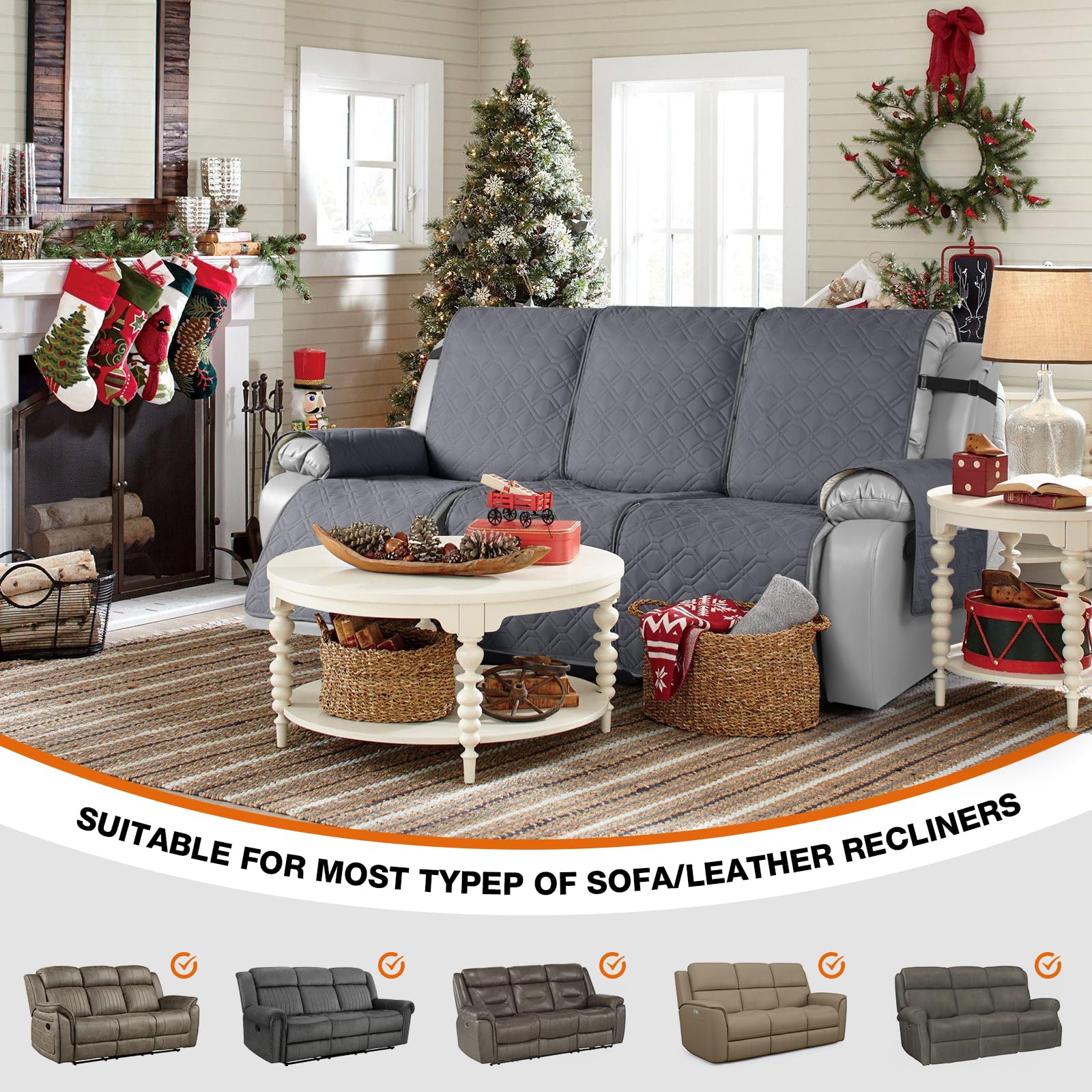 Durable, scratch-resistant fabric of the VANSOFY recliner cover.