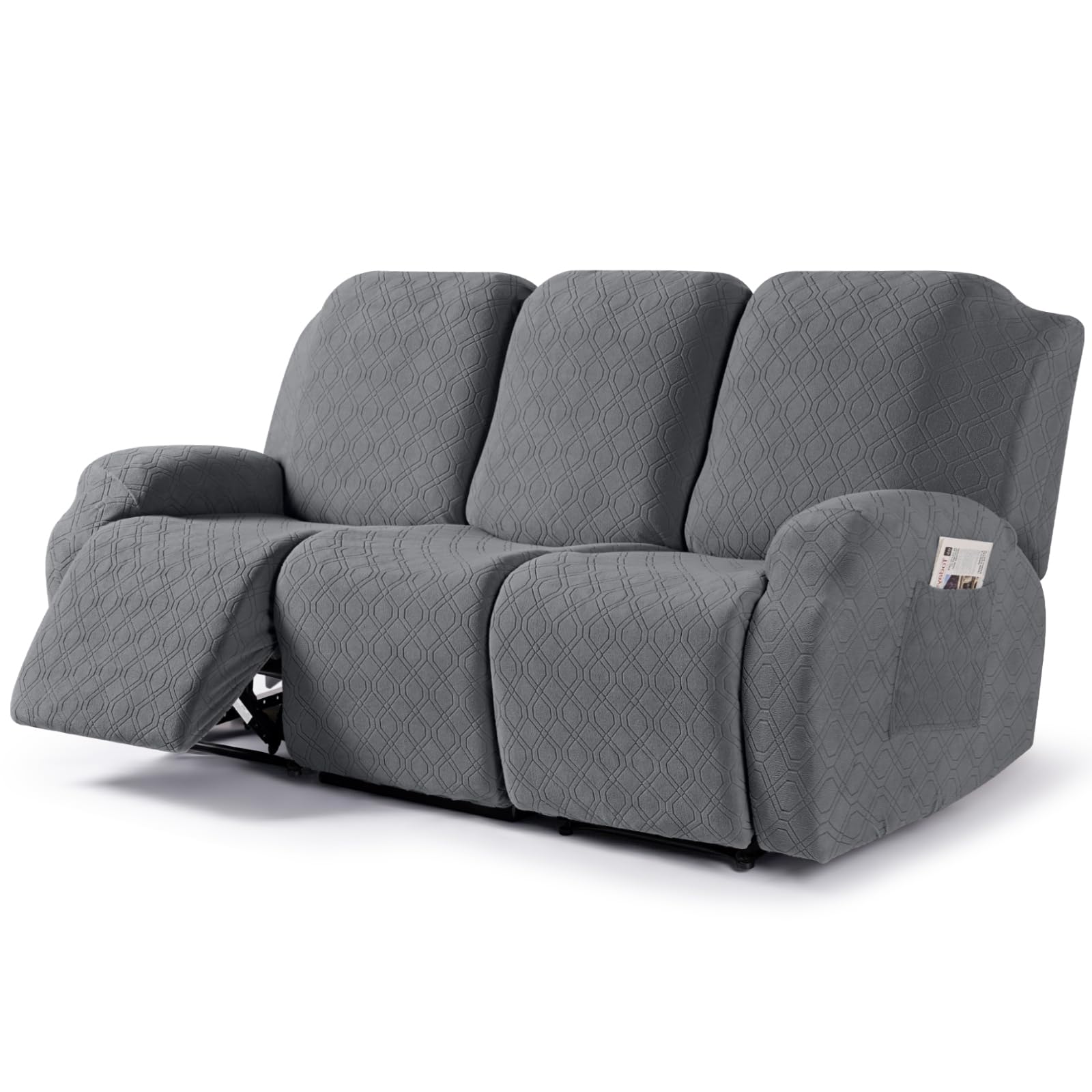 VANSOFY recliner cover fully fitted on chair, protecting furniture from pets.