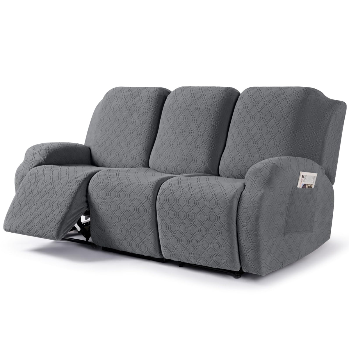 VANSOFY recliner cover fully fitted on chair, protecting furniture from pets.