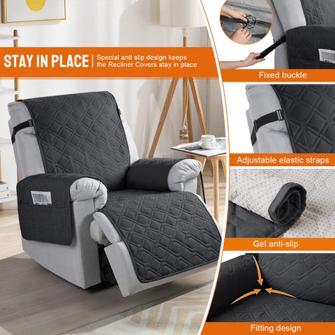 VANSOFY recliner cover pocket stores remote and phone