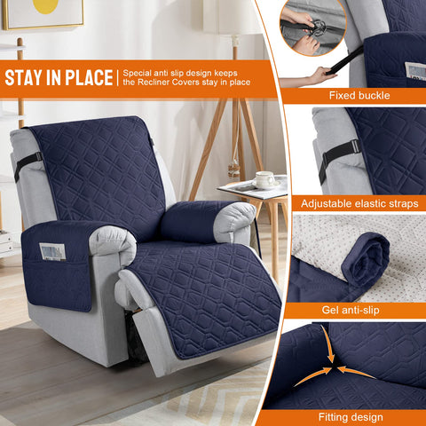 VANSOFY recliner cover features pockets for remotes and phones