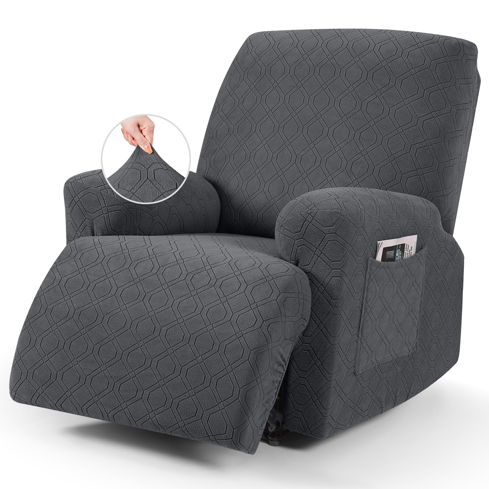 VANSOFY recliner cover stretches to fit 24-33 inch chairs, providing tailored protection.