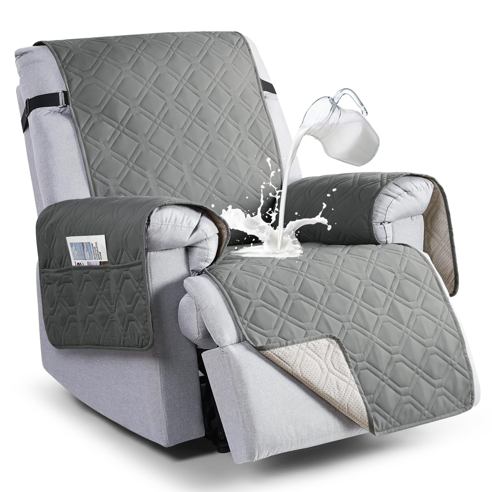 VANSOFY recliner cover with waterproof fabric protects your furniture from spills.