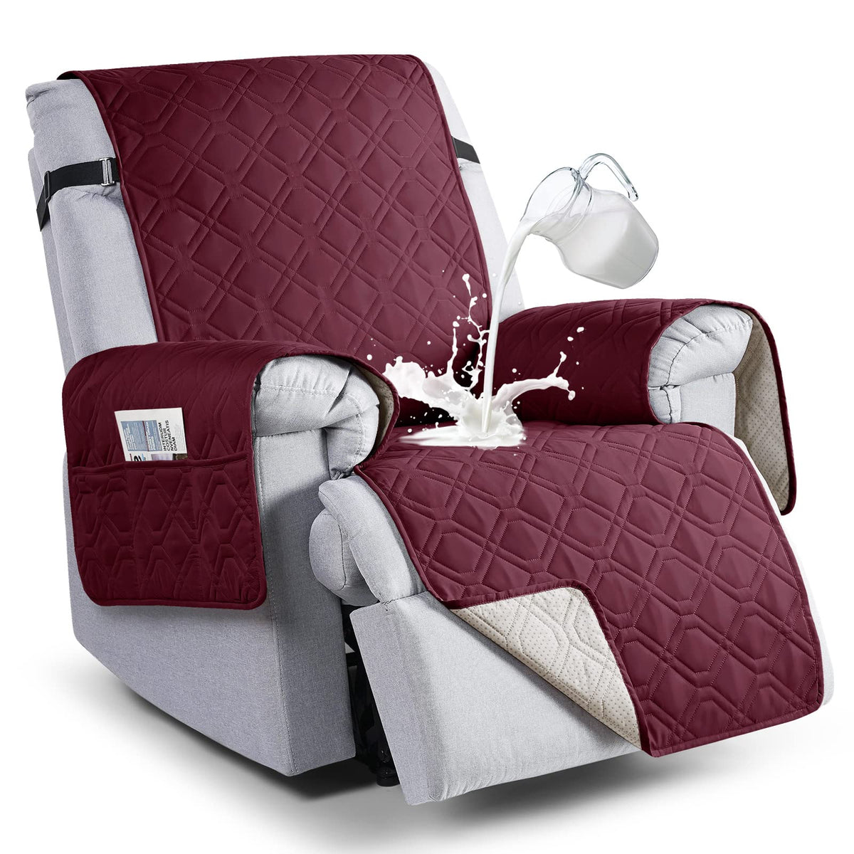 VANSOFY waterproof recliner cover protects against spills and pet accidents.