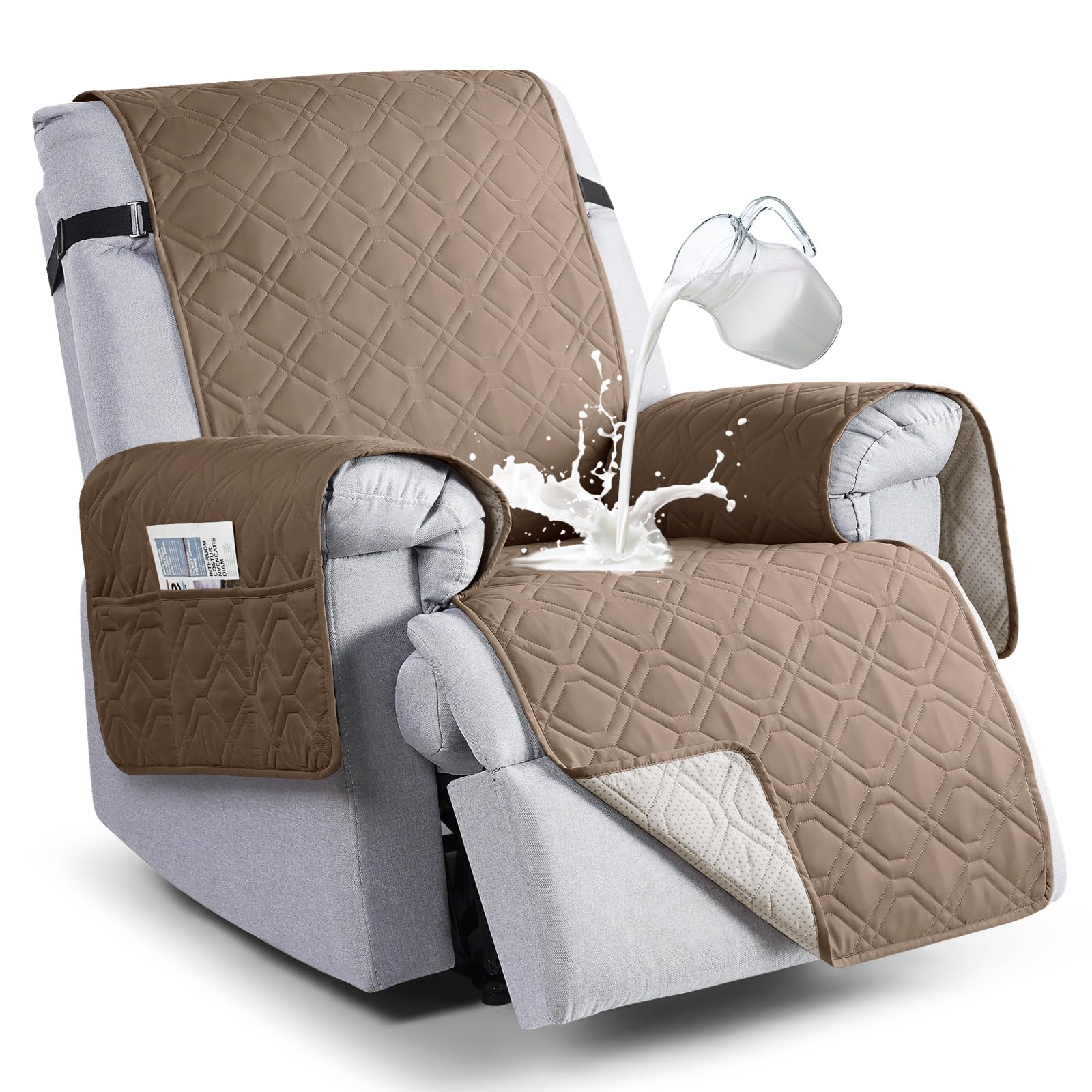 VANSOFY waterproof recliner cover material protects furniture from spills.