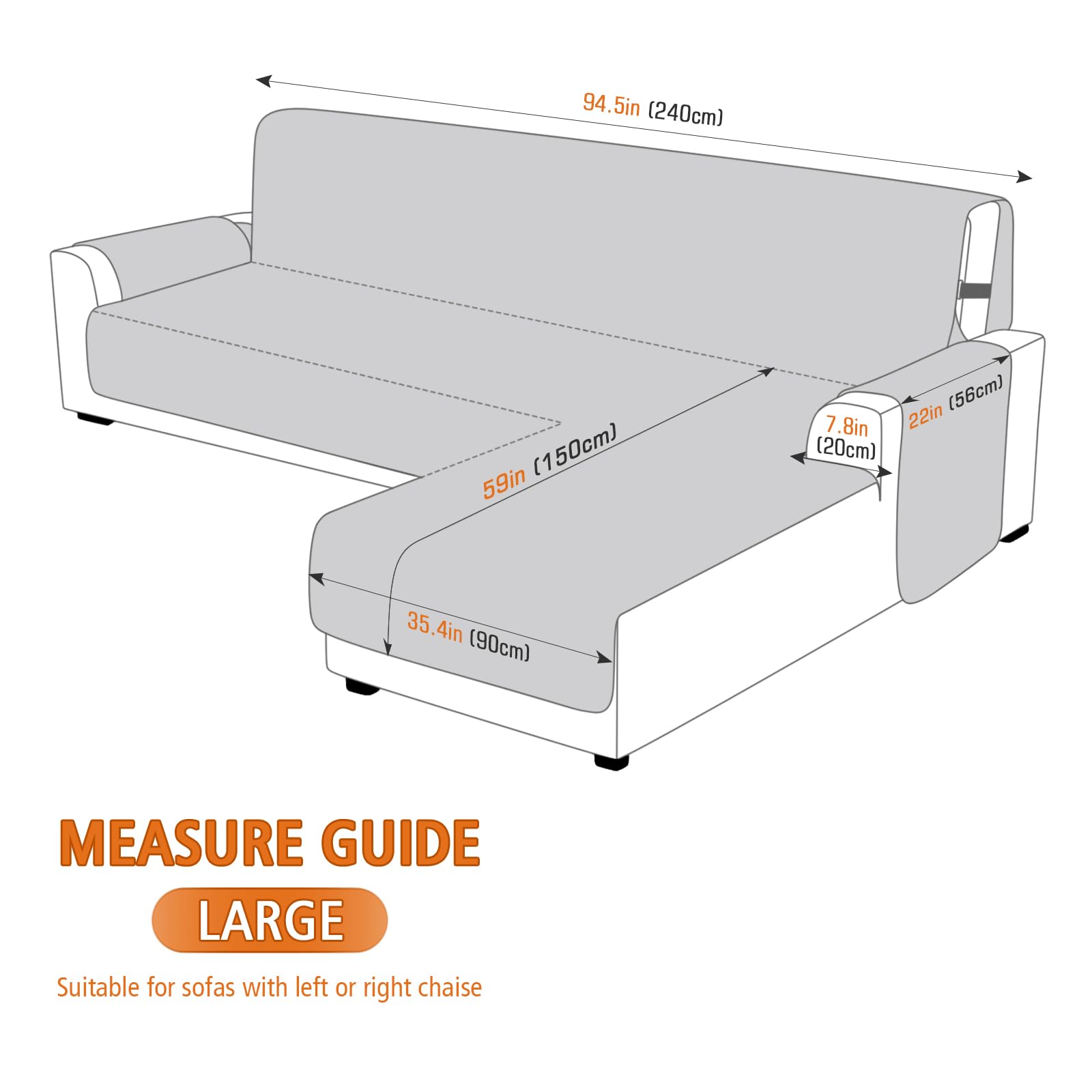 VANSOFY waterproof sectional slipcover protecting a sofa from spills and pet accidents