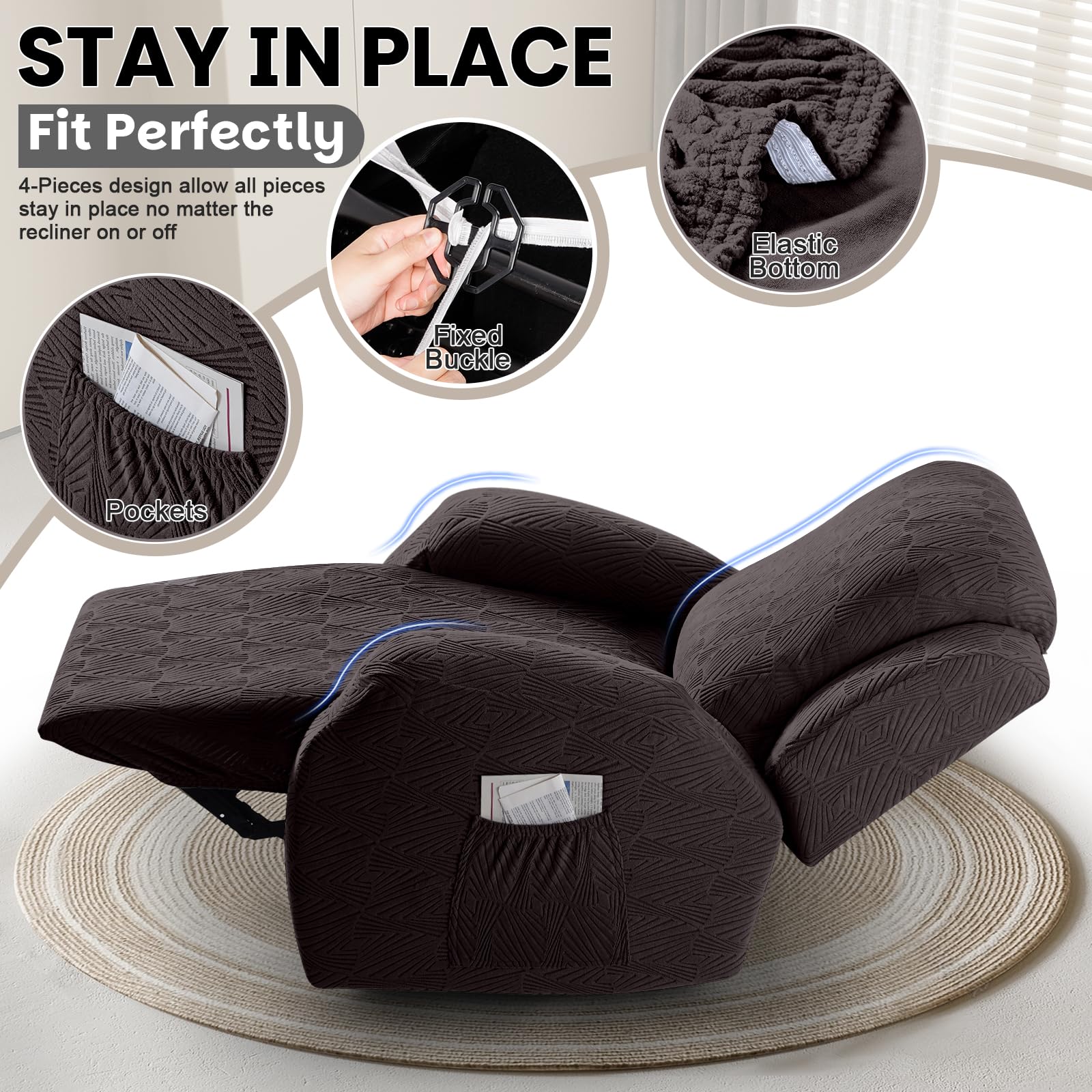 VANSOFY armrest cover with handle hole offers easy access while guarding upholstery.